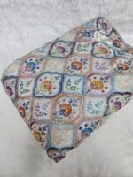 MULTI COLOUR POSITION PRINT WITH CUT DANA BEADS WORK ON JIMMY CHOO FABRIC