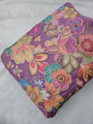 FLORAL POSITION PRINT ON SOFT D-CREPE FABRIC