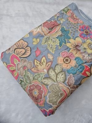 FLORAL POSITION PRINT ON SOFT D-CREPE FABRIC