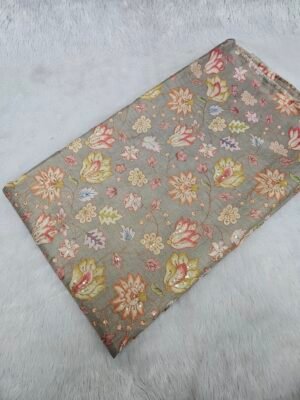 FLORAL POSITION PRINT ON SHIMMER FABRIC