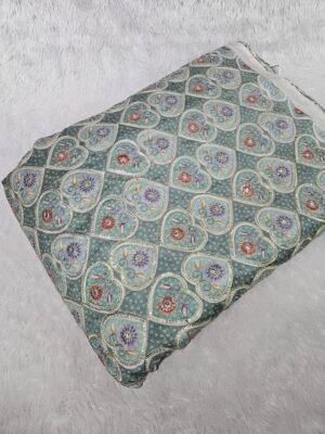 SOFT CHINON POSITION PRINT WITH SEQUINS EMBROIDERY