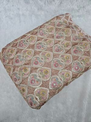 SOFT CHINON POSITION PRINT WITH SEQUINS EMBROIDERY