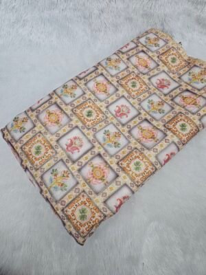 SOFT SHIMMER POSITION PRINT WITH HEAVY JAQUARD DESIGN