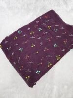 FLORAL THREADWORK WITH SEQUINS ON MUL CHANDERI FABRIC