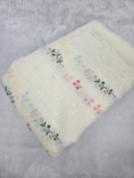 FLORAL THREADWORK WITH SEQUINS ON MUL CHANDERI FABRIC