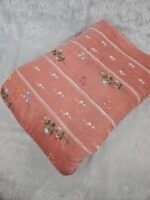 FLORAL THREADWORK WITH SEQUINS ON MUL CHANDERI FABRIC