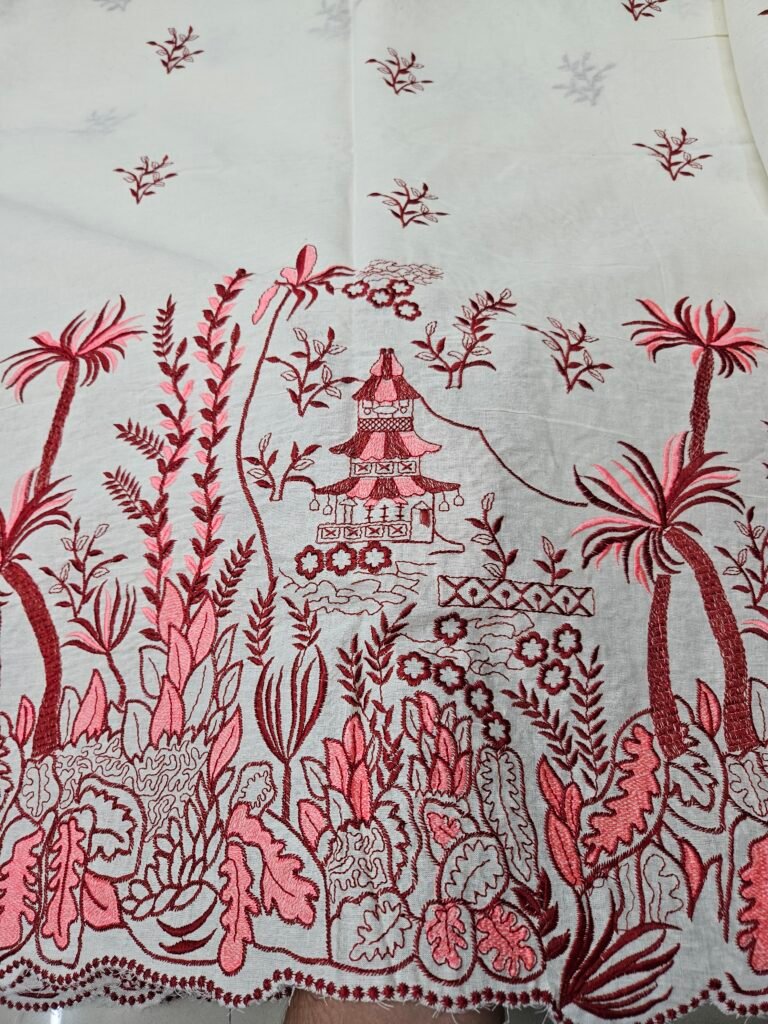 Kora Mul Cotton Embroidery Fabric