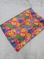 Floral & Carry Design Position Print On Chinon Fabric