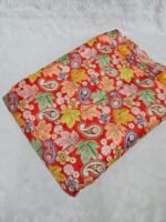 Floral & Carry Design Position Print On Chinon Fabric