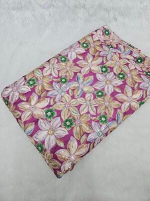 Soft Chinon Floral Multi Colour Position Print