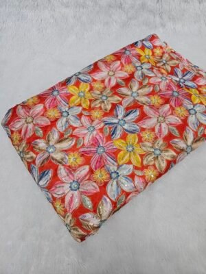 Soft Chinon Floral Multi Colour Position Print