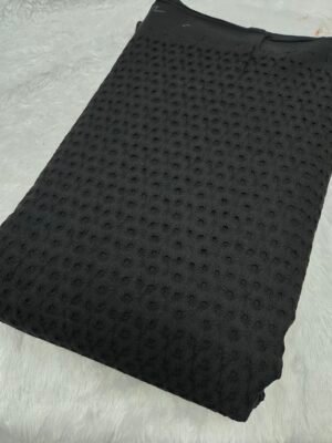 Black Plain Hakoba Fabric