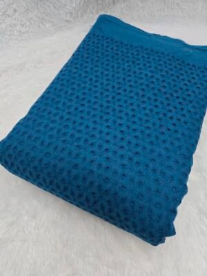 Teal Blue Plain Hakoba Fabric