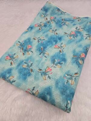 Flower Digital Print On Hakoba Fabric