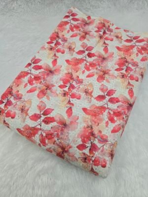Floral Digital Print On Hakoba Fabric
