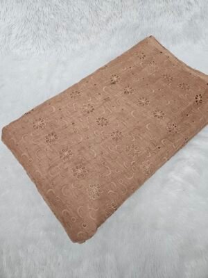 Light Brown Floral Plain Hakoba Fabric
