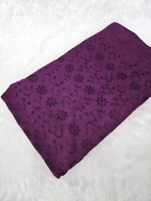 Wine Floral Plain Hakoba Fabric