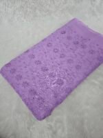 Lavender Floral Plain Hakoba Fabric