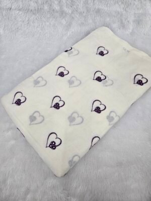 Heart Thread Embroidery On Dyeable Kora Cotton