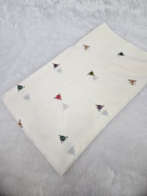 Multi Thread Butti On Dyeable Kora Cotton