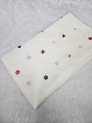 Multi Thread Butti On Dyeable Kora Cotton