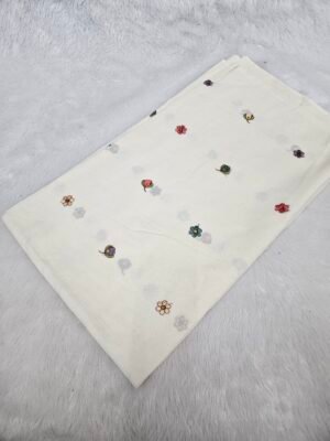 Multi Thread Butti On Dyeable Kora Cotton