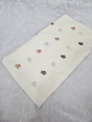 Multi Thread Butti On Dyeable Kora Cotton