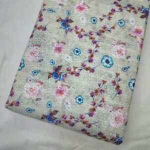 Floral Digital Print On Hakoba Fabric