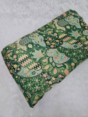 JAQUARD POSITION PRINT ON DOLA SILK FABRIC