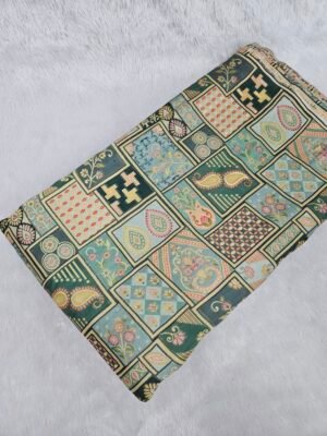 JAQUARD POSITION PRINT ON DOLA SILK FABRIC