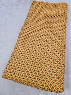 CROCHET WORK WITH DIGITAL PRINT ON RAYON FABRIC