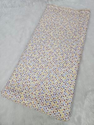 CROCHET WORK WITH DIGITAL PRINT ON RAYON FABRIC