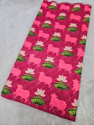 PICHWAI DIGITAL PRINT WITH CROCHET WORK ON RAYON FABRIC