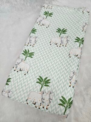 PICHWAI DIGITAL PRINT WITH CROCHET WORK ON RAYON FABRIC