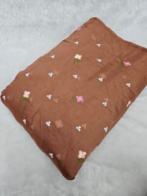 Multi-Color Thread Embroidery On Mul Chanderi Fabric