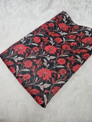 Floral Digital Print On Mul Chanderi Fabric