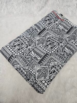 Ajrakh Digital Print On Mul Chanderi Fabric