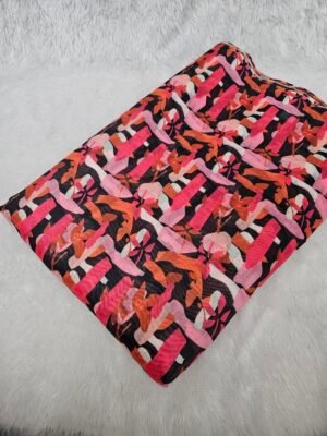 Abstract Digital Print On Mul Chanderi Fabric