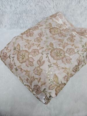 Floral Sequins Beads Position Print On Jimmy Choo Fabric