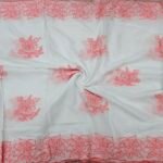 Peach Floral 2 Side Border Pure Mul Cotton Dupatta