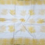 Yellow Floral 2 Side Border Pure Mul Cotton Dupatta
