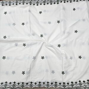 Green Floral 2 Side Border Pure Mul Cotton Dupatta