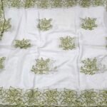 Green Floral 2 Side Border Pure Mul Cotton Dupatta