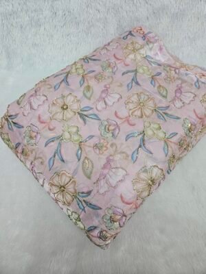 Floral Sequins Beads Position Print On Jimmy Choo Fabric