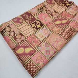 JAQUARD POSITION PRINT ON DOLA SILK FABRIC