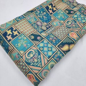 JAQUARD POSITION PRINT ON DOLA SILK FABRIC