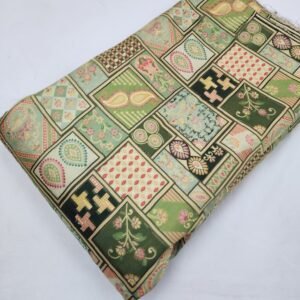 JAQUARD POSITION PRINT ON DOLA SILK FABRIC