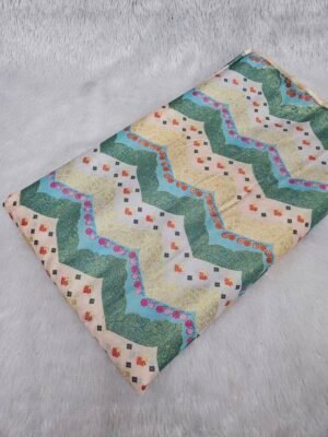 Heavy Jaquard Design With Position Print On Shimmer Fabric