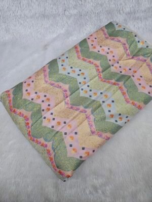 Heavy Jaquard Design With Position Print On Shimmer Fabric