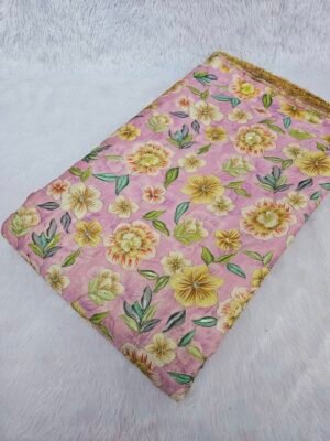 Pink Coding With Zari Sequins Embroidery On Shimmer Cosmos Fabric